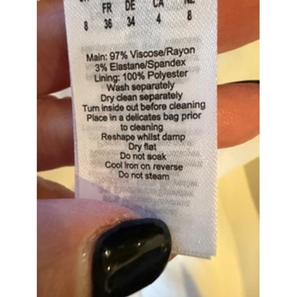 Karen Millen Dress Women 8 White Viscose Crepe Long Sleeve Midi NWT Bridal - Picture 11 of 11